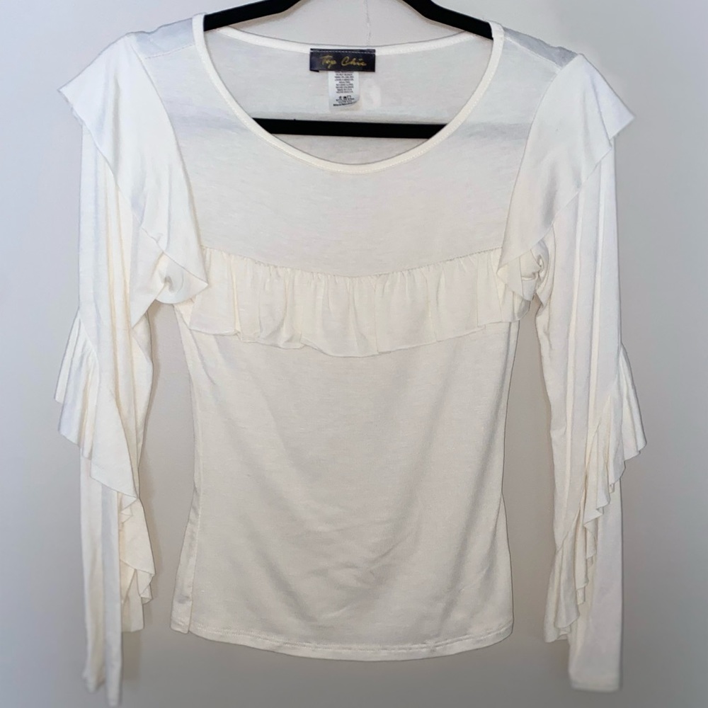 Top Chic Ivory Ruffle Top size S
